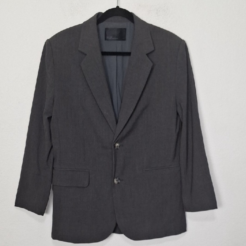 Oak + Fort Men's Gray Careerwear Preppy Two Button Front Blazer Jacket Size XS
